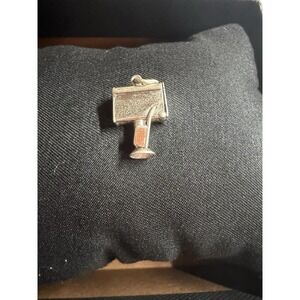 Vintage Charm Sterling Silver Mailbox With Moving Flag